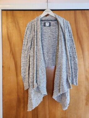 Element Women's 100% Cotton Draped Open Front Cardigan in Gray, Size S, $55